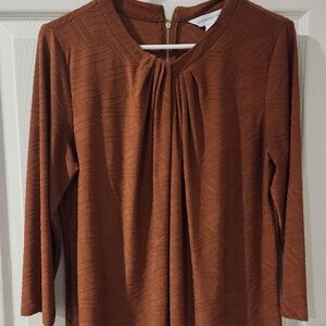 Liz Claiborne Terracotta Textured Blouse